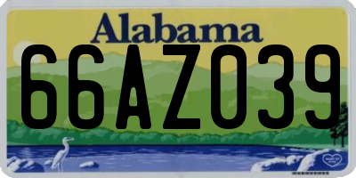 AL license plate 66AZ039