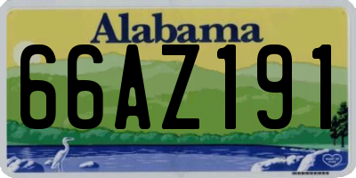 AL license plate 66AZ191