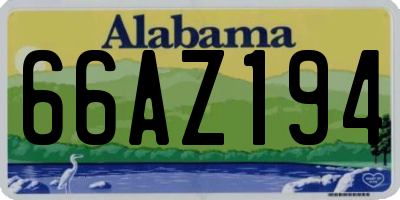 AL license plate 66AZ194