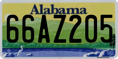 AL license plate 66AZ205