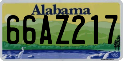 AL license plate 66AZ217