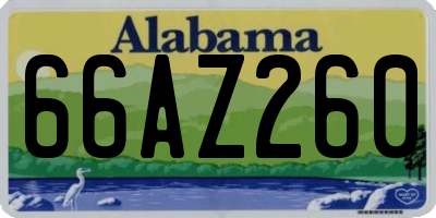 AL license plate 66AZ260