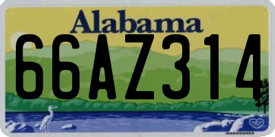 AL license plate 66AZ314