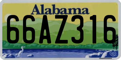 AL license plate 66AZ316