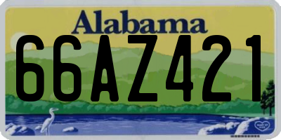 AL license plate 66AZ421