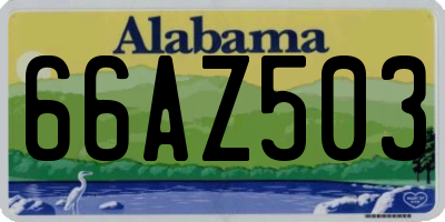AL license plate 66AZ503