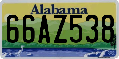 AL license plate 66AZ538