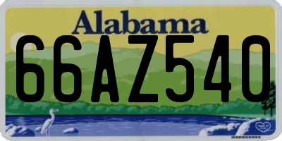 AL license plate 66AZ540