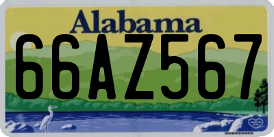 AL license plate 66AZ567