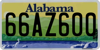 AL license plate 66AZ600
