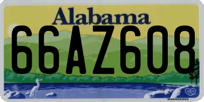 AL license plate 66AZ608