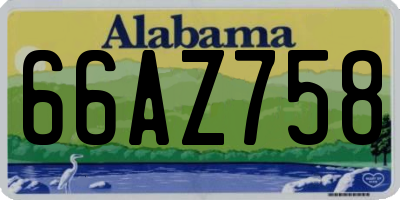 AL license plate 66AZ758