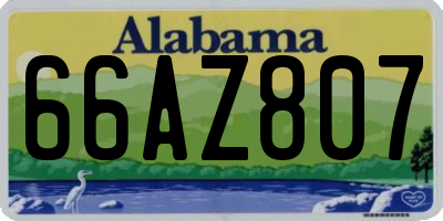 AL license plate 66AZ807