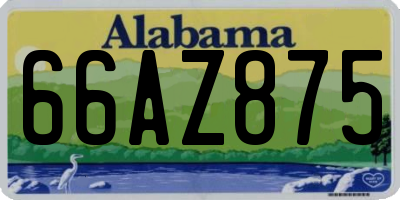 AL license plate 66AZ875