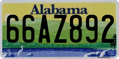 AL license plate 66AZ892