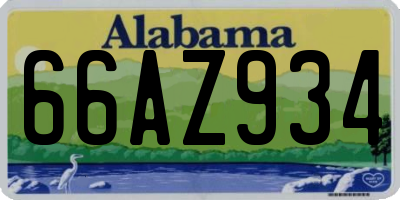 AL license plate 66AZ934