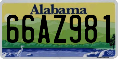 AL license plate 66AZ981