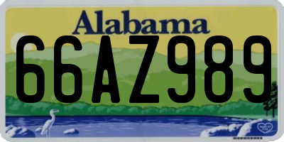 AL license plate 66AZ989