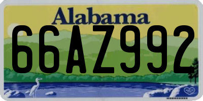 AL license plate 66AZ992