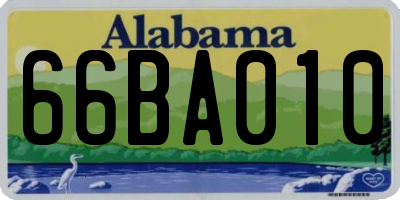 AL license plate 66BA010