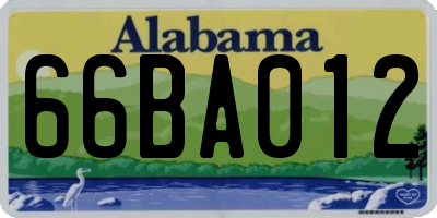 AL license plate 66BA012