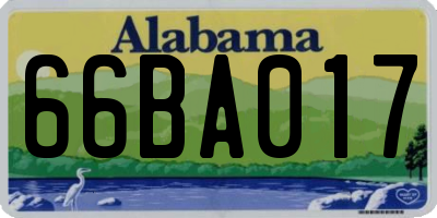 AL license plate 66BA017