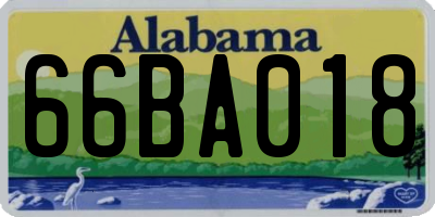 AL license plate 66BA018