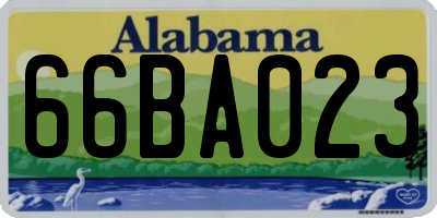 AL license plate 66BA023