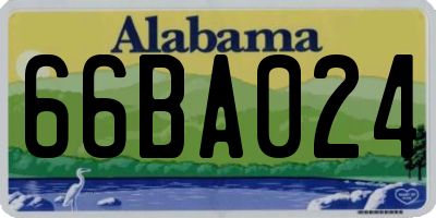 AL license plate 66BA024