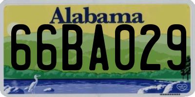 AL license plate 66BA029