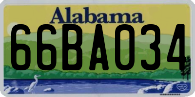AL license plate 66BA034