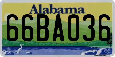 AL license plate 66BA036