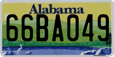 AL license plate 66BA049
