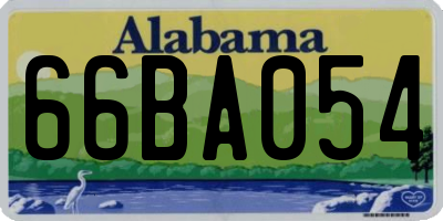 AL license plate 66BA054