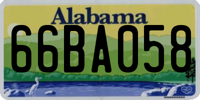 AL license plate 66BA058