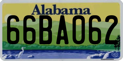 AL license plate 66BA062