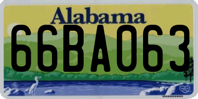 AL license plate 66BA063