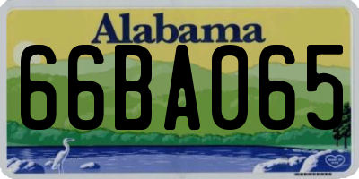AL license plate 66BA065