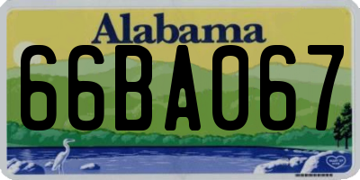 AL license plate 66BA067