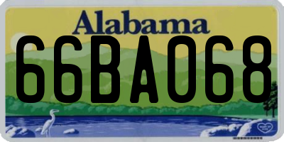 AL license plate 66BA068