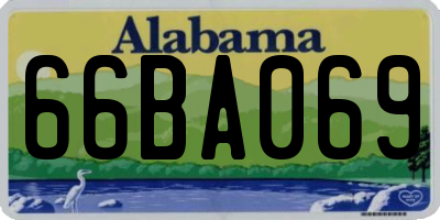 AL license plate 66BA069
