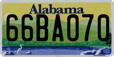 AL license plate 66BA070