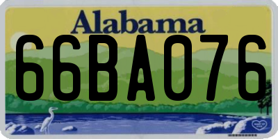 AL license plate 66BA076