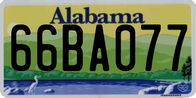 AL license plate 66BA077