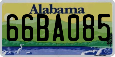 AL license plate 66BA085