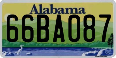 AL license plate 66BA087
