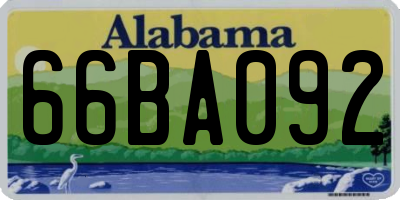 AL license plate 66BA092