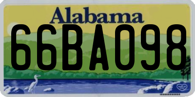 AL license plate 66BA098