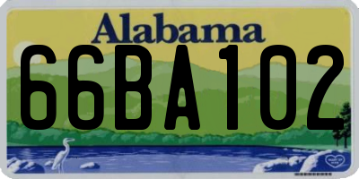 AL license plate 66BA102