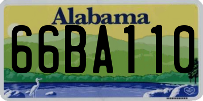 AL license plate 66BA110